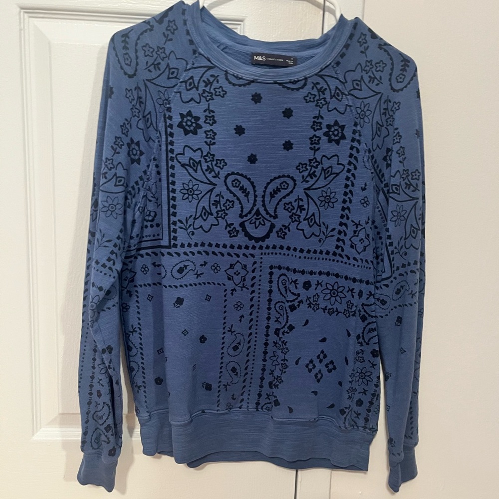 Marks & Spencer Blue Patterned Sweatshirt